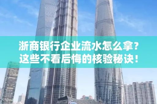 浙商银行企业流水怎么拿?这些不看后悔的核验秘诀!