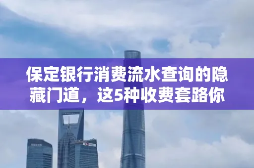 保定银行消费流水查询的隐藏门道,这5种收费套路你知道几个?