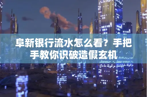 阜新银行流水怎么看?手把手教你识破造假玄机