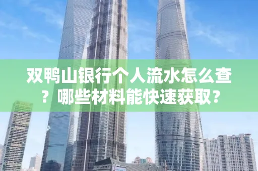 双鸭山银行个人流水怎么查?哪些材料能快速获取?