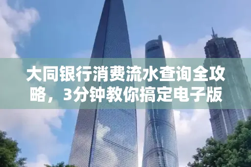大同银行消费流水查询全攻略,3分钟教你搞定电子版打印